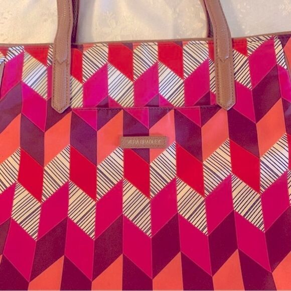 Vera Bradley Shoulder Bag Handbag Shopper Bohemian Chevron XL Gorgeous - Picture 4 of 9